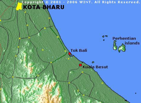Kaart Tok Bali en Kuala Besut